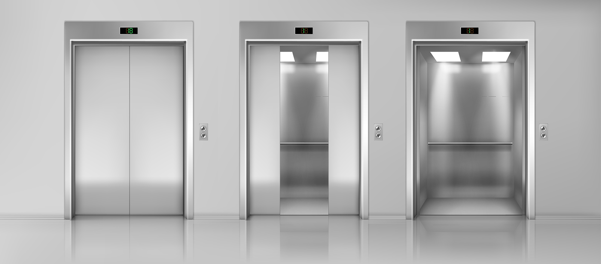 Modern elevator in a luxury building